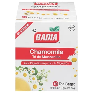 Badia Tea, No Caffeine, Chamomile, Tea Bags 10 ea