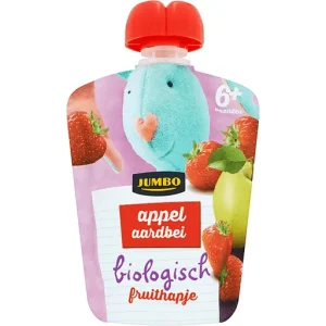 JUMBO BIO KNIJPFRUIT APPEL AARDBEI 6+