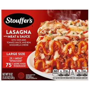 Stouffer’s Classic Lasagna with Meat and Sauce, Large Size, Oven Ready, Frozen Dinners