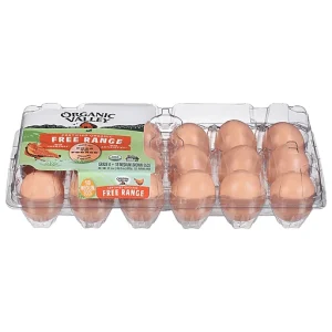Organic Valley Eggs, Brown, Medium, Free Range 18 ea