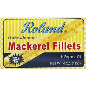 ROLAND MACKEREL FILLETS, IN SOYBEAN OIL, SKINLESS & BONELESS