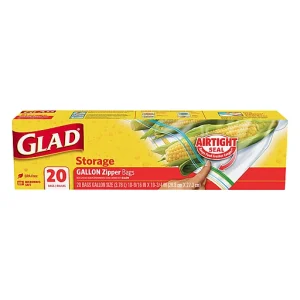 GLAD FOOD STORAGE BAGS, ZIPPER GALLON