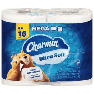 Charmin Bathroom Tissue, Ultra Soft, Mega Roll, 2 Ply 4 ea