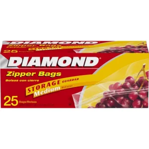 DIAMOND STORAGE MEDIUM ZIPPER BAGS