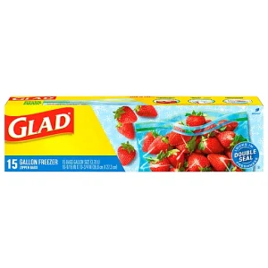 GLAD GALLON ZIPPER BAG EXTRA WIDE SEAL FREEZER