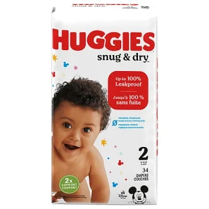 HUGGIES SNUG & DRY DIAPERS, BABY, SIZE 2