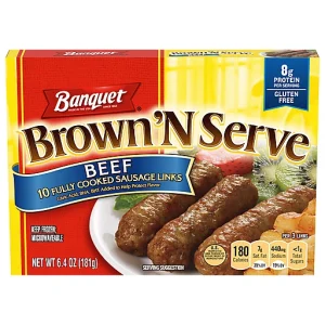 Banquet Brown'N Serve Beef Fully Cooked Sausage Links, Frozen Breakfast, 6.4 oz.