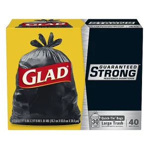 GLAD QUICK-TIE BAGS, LARGE TRASH