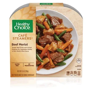 HEALTHY CHOICE CAFE STEAMERS BEEF MERLOT