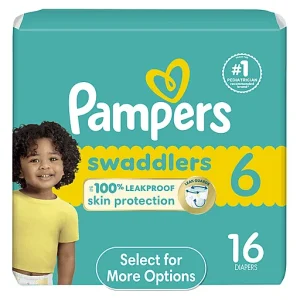 PAMPERS DIAPERS, SWADDLERS, 6